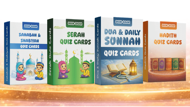 Islamic Quiz Bundle For Kids "Serah, Hadith, Dua and Sunnah and Sahaba & Sahabiyah"